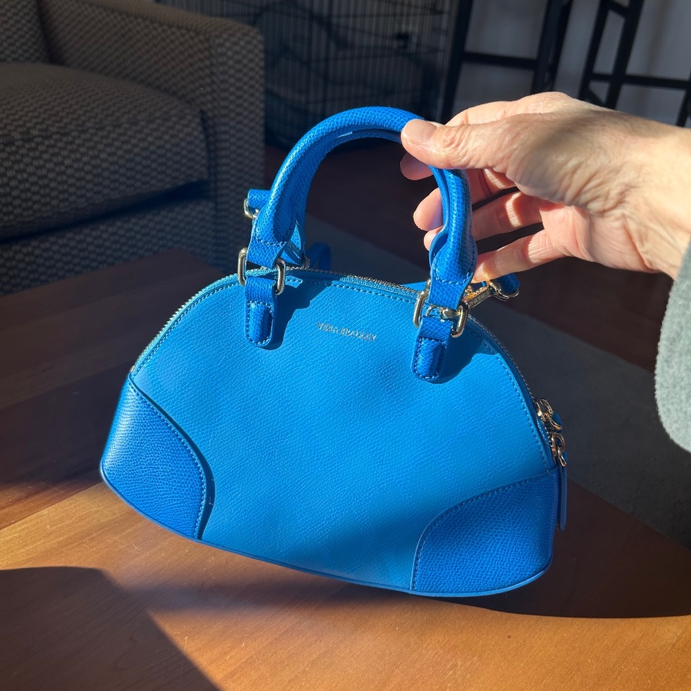 Vera Bradley Coastal Blue leather crossbody purse bag